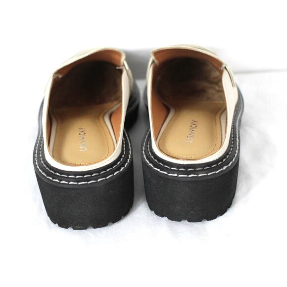 Lisa Vicky Pace-V Loafer Mule Size 9.5M Winter White Leather NIB Slide - Picture 4 of 6
